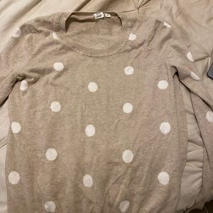 long sleeved shirt with polka dots